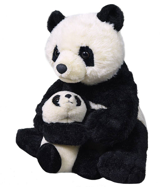 Mom Baby Panda 12-inch stuffed animal with lifelike design by Wild Republic