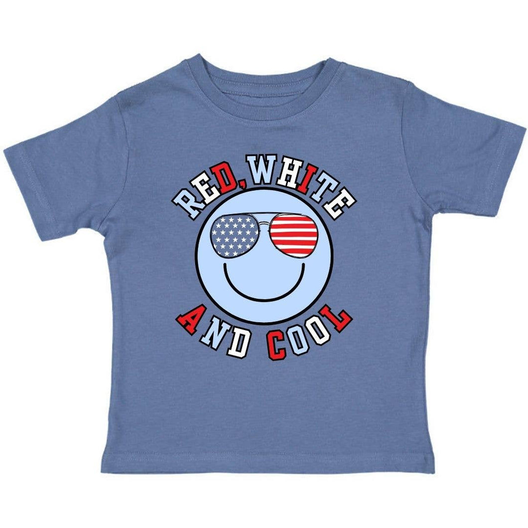 Sweet Wink - Red, White, and Cool Patriotic Smiley Short Sleeve T-Shirt