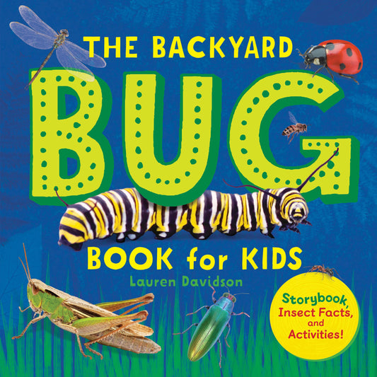 Sourcebooks Backyard Bug Book cover featuring close-up photography of colorful insects and nature discovery activities