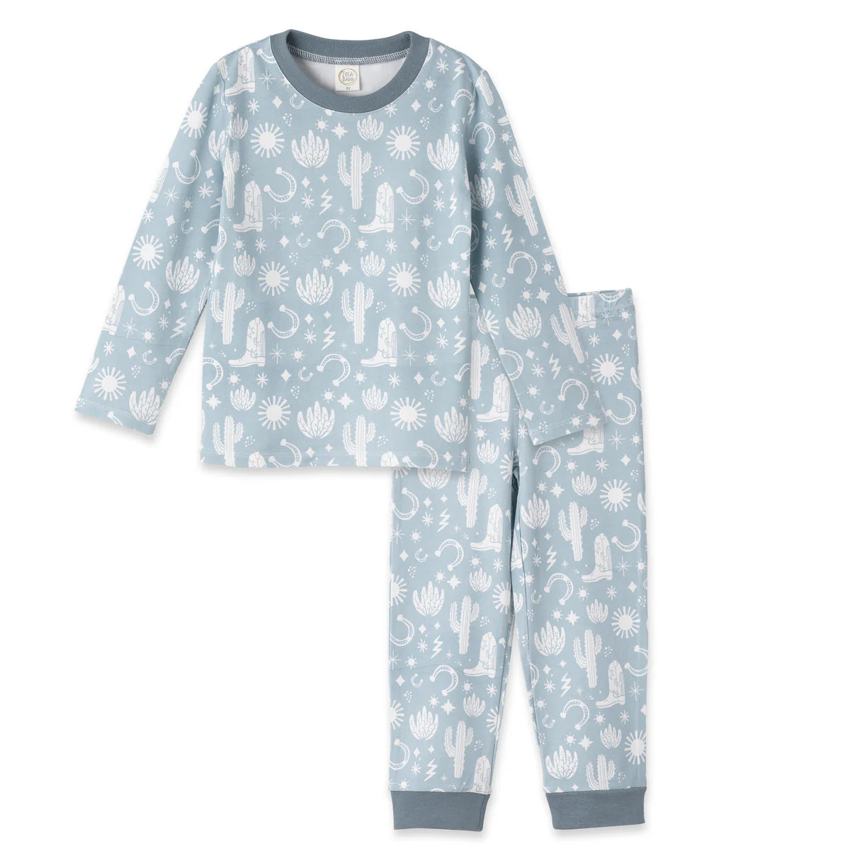Tesa Babe Wild West two-piece blue pajama set with refined Western detailing