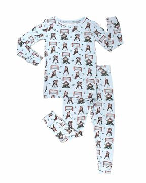 Bobby Lounge 2pc pajama set by Lev Baby in refined design