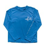 Tybee Rashguard in medium blue by Saltwater Boys with UPF 50+ protection