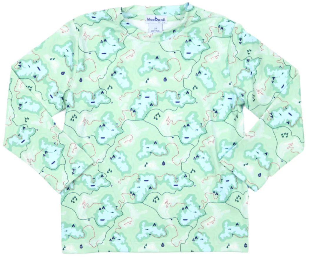 Trail Map Camo LS Performance Tee-Blue Quail