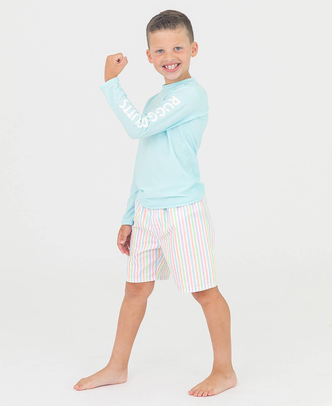 RuggedButts - Boys Spun Sugar Long Sleeve Logo Rash Guard Blue