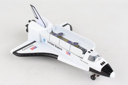 Daron die-cast Space Shuttle Discovery model with opening payload bay doors, 7.5 inches long