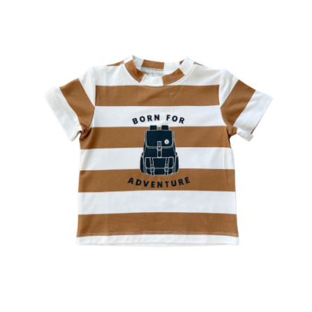 Born For Adventure short-sleeve tee by Baby Sprouts in neutral tone