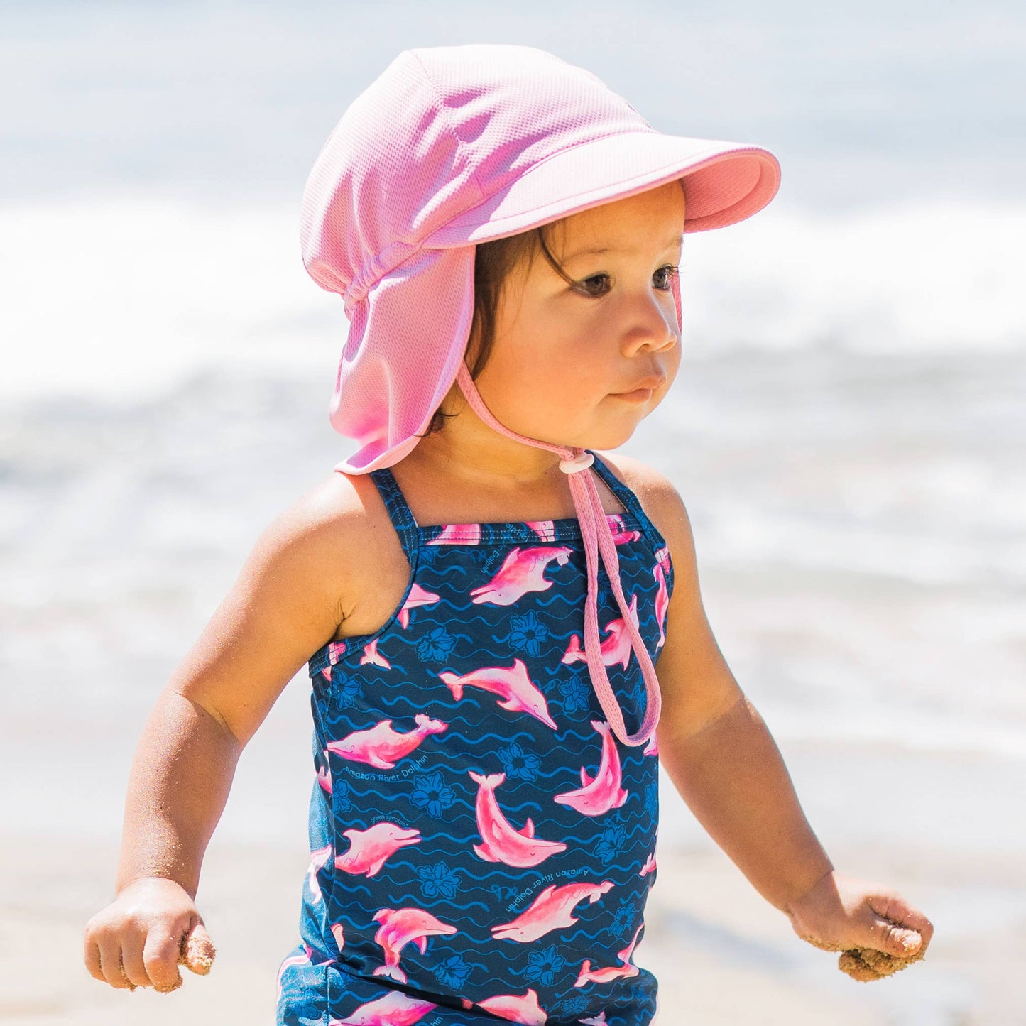 UPF 50+ Breathable Eco Flap Hat-Navy