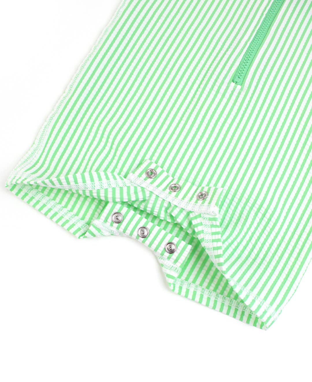 RuggedButts - Baby Boys Spring Green Seersucker Short Sleeve One Piece Rash Guard Swimsuit
