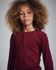 Craftsman Thermal Henley, Dark Cherry