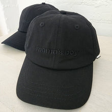 Load image into Gallery viewer, LĒ·LĀ·LŌ - Mama&#39;s Boy Embroidery Dad Cap - Black: Infant and Toddler
