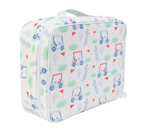 The Lunchbox-Golf by Apple of my Isle, PVC-free wipeable lunchbox in classic pattern