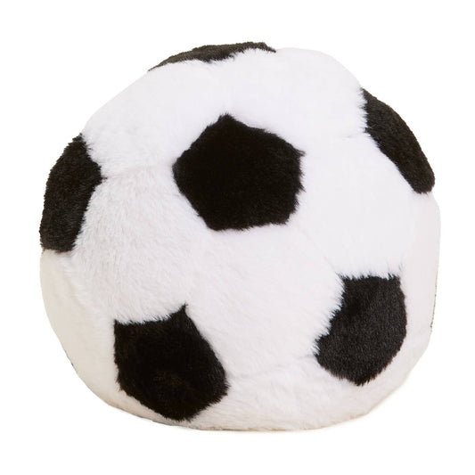 Plush soccer ball warmies, weighted and lavender-scented, microwavable for comfort