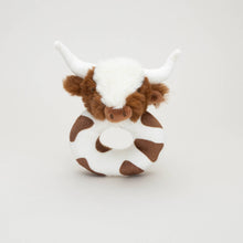 Load image into Gallery viewer, Jomanda Soft Toys &amp; Accessories - Texas Longhorn Highland Brown Cow Baby Plush Rattle 10cm
