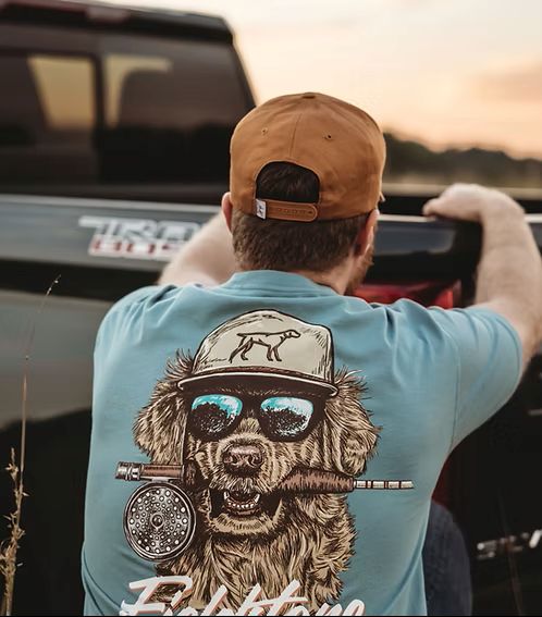 Fieldstone Cooler Puppy Tee in soft garment-dyed ringspun cotton