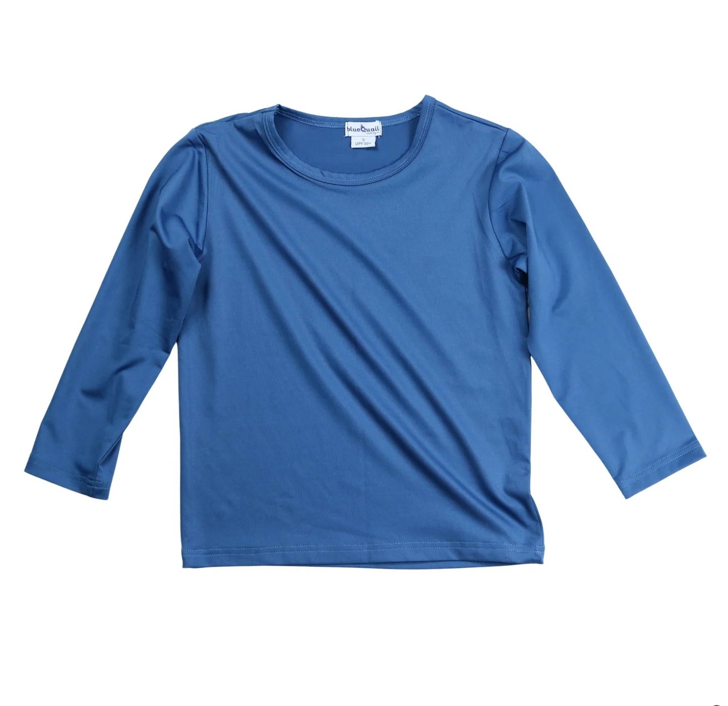 Blue Quail long-sleeved rashguard in blue with UPF 50+ sun protection