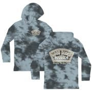 Good Dude Posse Hooded Long Sleeve Tee in ocean and black by Tiny Whales