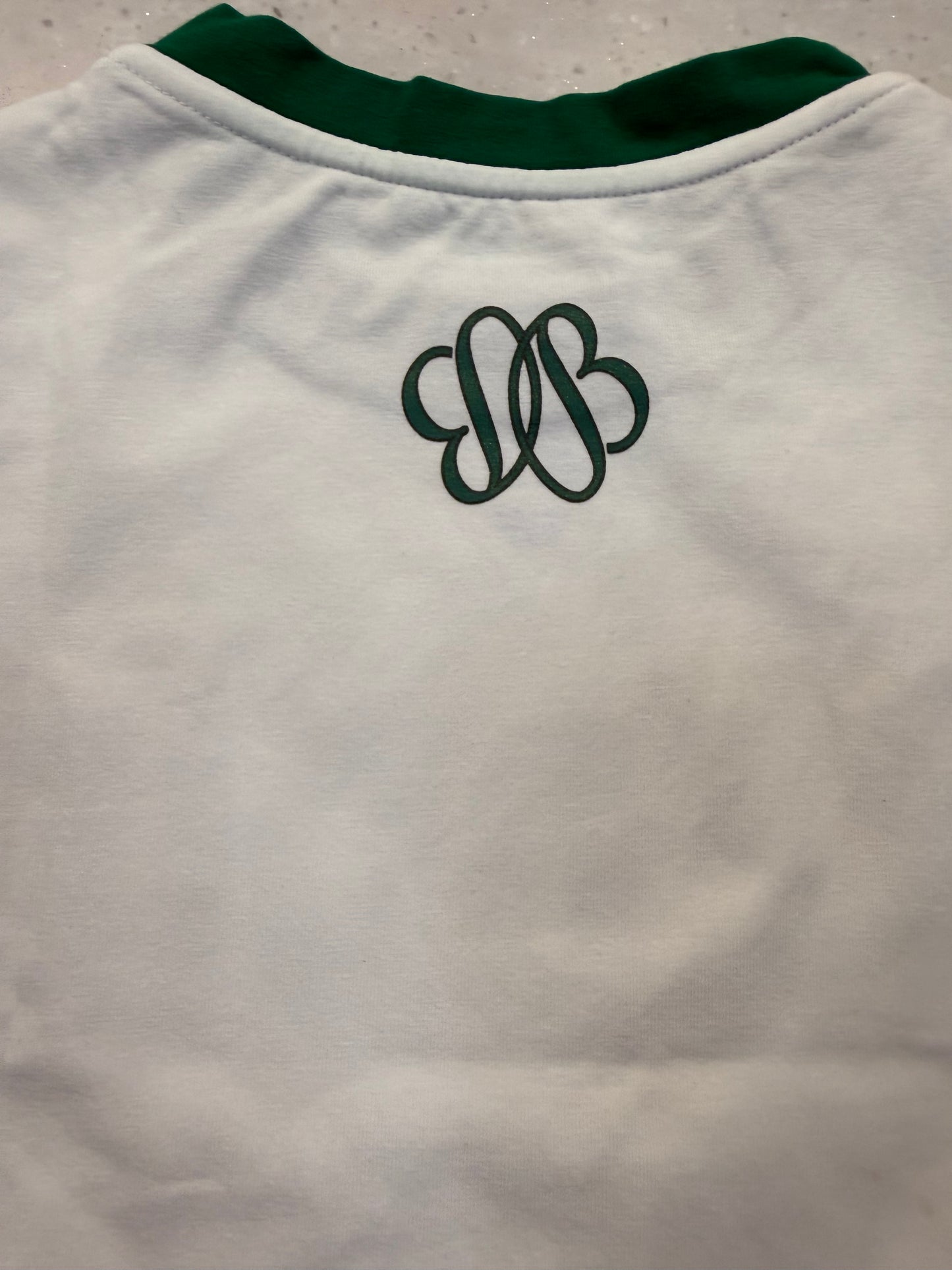 Caddy White Tee w/ Green Trim