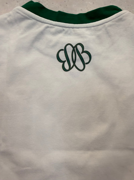Caddy White Tee w/ Green Trim