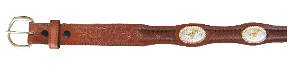 Bull Rider-Concho Brown leather belt with refined western-inspired detailing