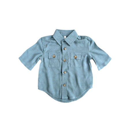Baby Sprouts Boy's Utility Shirt-Storm, refined utility design for children
