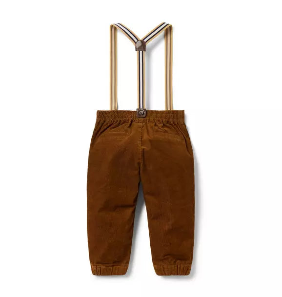 SUSPENDER CORDUROYPANT-BROWN