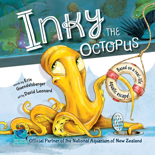 Inky the Octopus hardcover picture book by Sourcebooks, based on true aquarium escape story