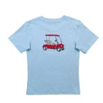 Red GolfCart SS Graphic Tee-Light Blue