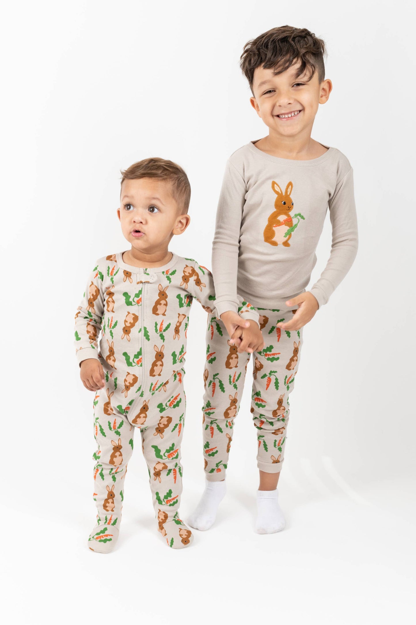 Kids Two Piece Cotton Pajamas Bunnies: BUNNY RABBIT