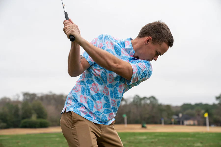 Beach Bums Polo by Meripex in refined colorway, clean lines, elevated golf shirt design