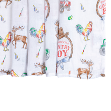 Load image into Gallery viewer, Little Hometown - Country Boy Muslin Swaddle Receiving Blanket
