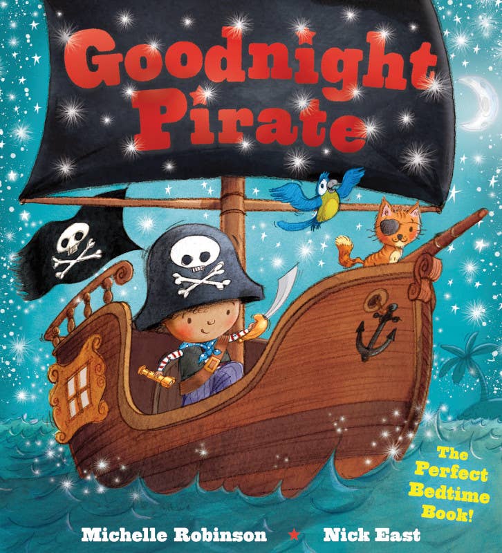 Goodnight Pirate bedtime book cover by Sourcebooks featuring calm nautical illustration