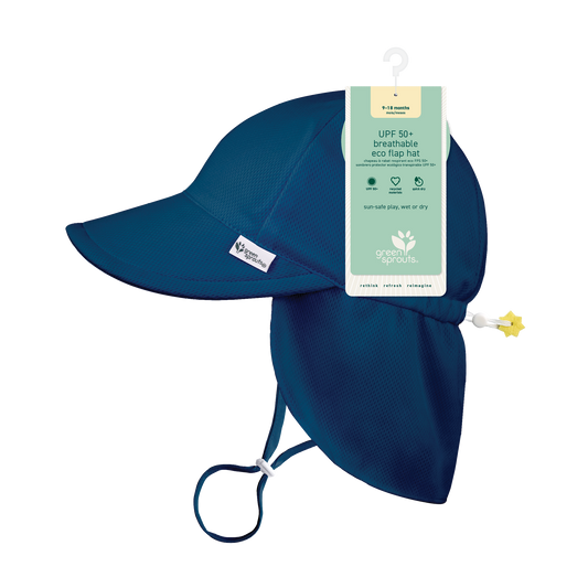 UPF 50+ Breathable Eco Flap Hat-Navy