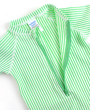 Load image into Gallery viewer, RuggedButts - Baby Boys Spring Green Seersucker Short Sleeve One Piece Rash Guard Swimsuit

