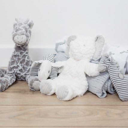 Afrique Elephant plush toy in soft grey and white by Mary Meyer