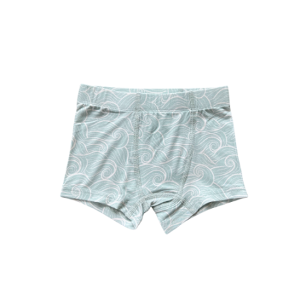Baby Sprouts boys boxer briefs in beach wave pattern, bamboo jersey fabric