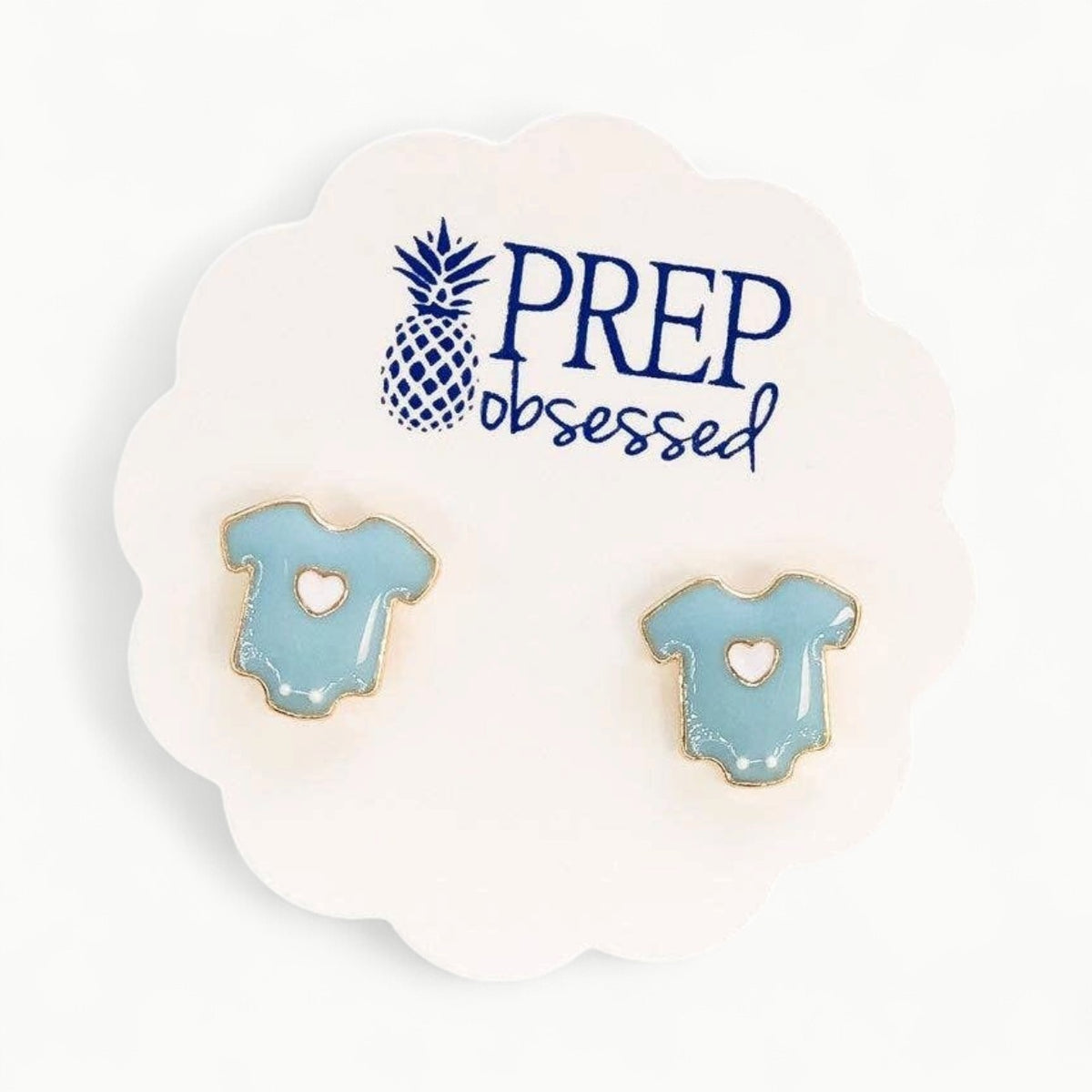 Baby onesie enamel stud earrings, 1/2 inch top post, by Prep Obsessed Wholesale