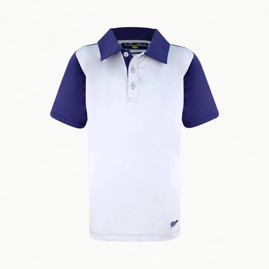Boy's Performance Polo Shirt - Grey with Navy
