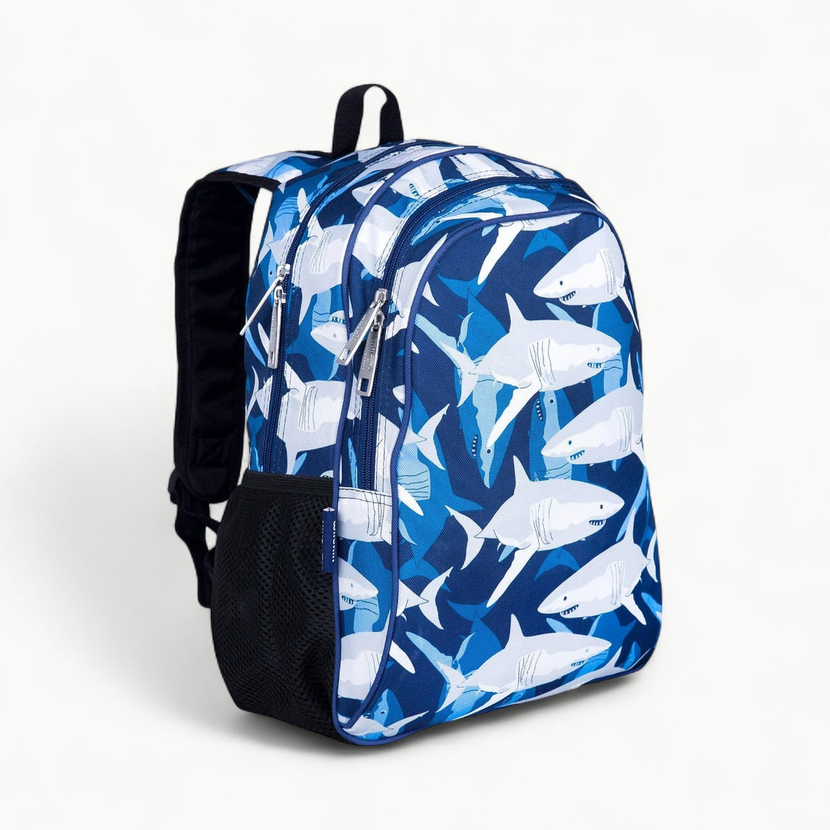 Wildkin 15-inch backpack in blue with moisture-resistant nylon lining and durable construction