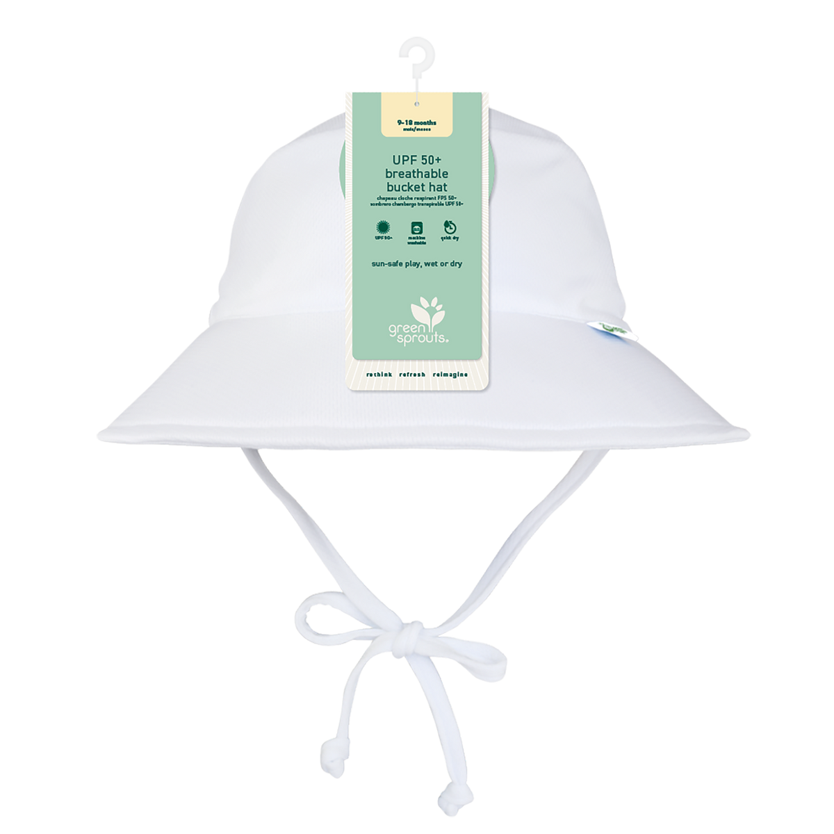 Breathable Bucket Sun Protection Hat-White