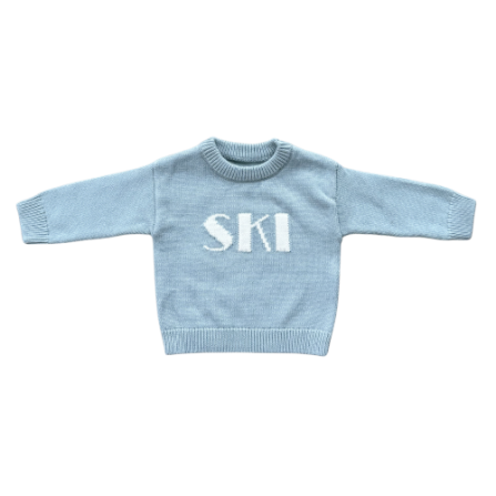 Baby Sprouts Knit Sweater–SKI in refined neutral tone, heirloom-quality construction