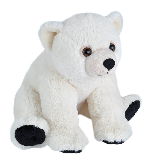 CK Polar Bear 12-inch stuffed animal by Wild Republic, cream plush with refined construction