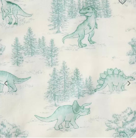 LS COLLAR DINO ONE PIECE ROMPER-IVORY DINO TOILE