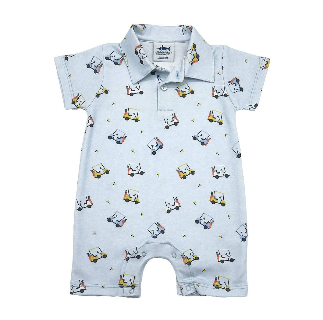 Saltwater Boys Company - Boys SBC Signature Pima Polo SS Romper- Golf carts 