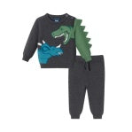 2 pcs Dino Sweater Set-Charcoal