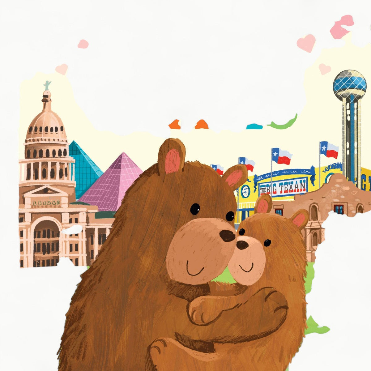 I Love You as Big as Texas board book cover with regional Texas illustrations and warm typography