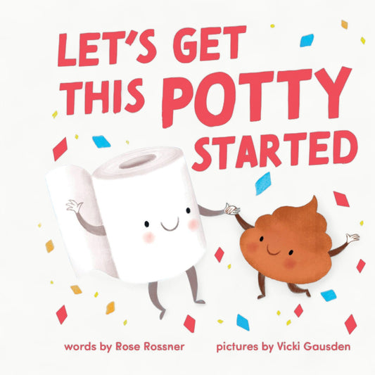 Let's Get This Potty Started board book by Sourcebooks, featuring colorful animal characters and rhyming text