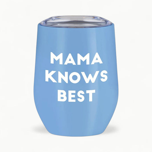 Mama Knows Best stainless steel tumbler by Slant, 12 oz capacity, refined design