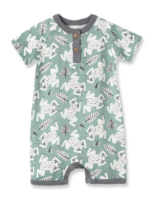 Leapfrog Short Romper by Tesa Babe in refined, neutral tones