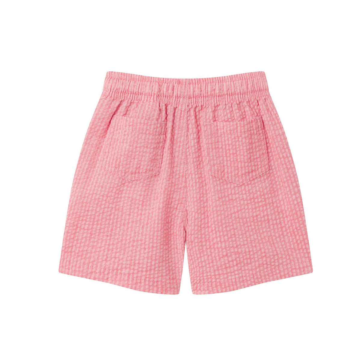 Short Sleeve Buttondown & Short Set | Coral Seersucker