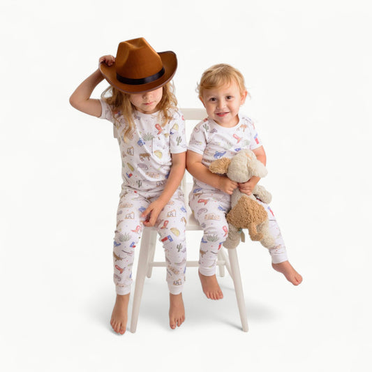 Texas Kids Organic Cotton Pajama Set by Nola Tawk in soft ribbed GOTS certified cotton